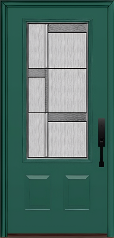 ProVia Legacy Single Entry Door 440 Style Manhattan Decorative Glass with Patina Caming and Low-E - Doors and Beyond