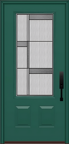 ProVia Legacy Single Entry Door 440 Style Manhattan Decorative Glass with Patina Caming and Low-E - Doors and Beyond
