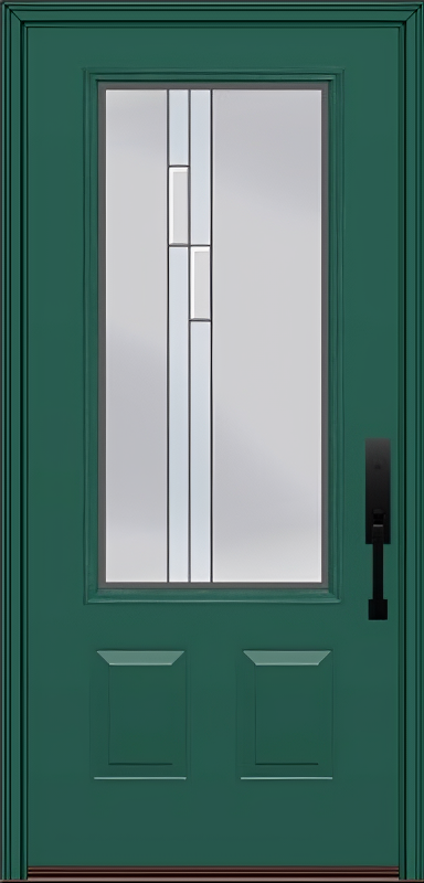 ProVia Legacy Single Entry Door 440 Style Genesis Decorative Glass with Silver Caming and Low-E - Doors and Beyond