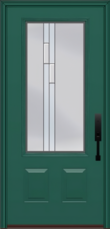 ProVia Legacy Single Entry Door 440 Style Genesis Decorative Glass with Silver Caming and Low-E - Doors and Beyond