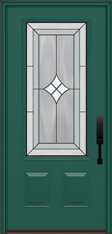 ProVia Legacy Single Entry Door 440 Style Aria Decorative Glass with Patina Caming and Low-E - Doors and Beyond