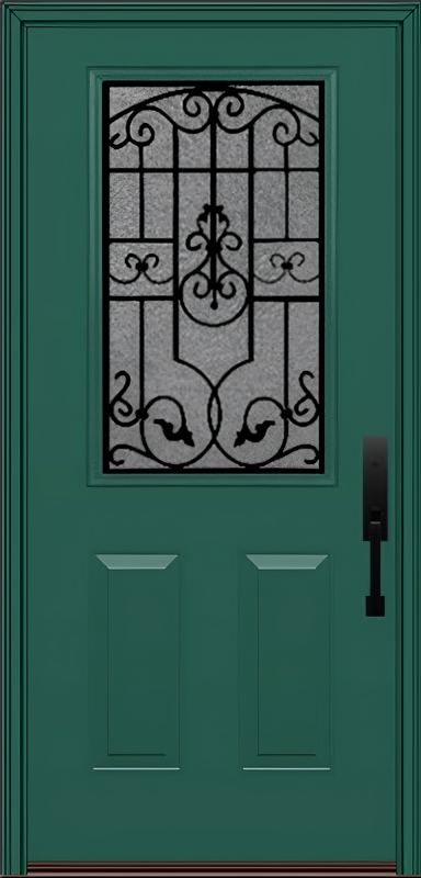 ProVia Legacy Single Entry Door 430 Style Barcelona Decorative Glass With Gluechip Privacy Glass - Doors and Beyond