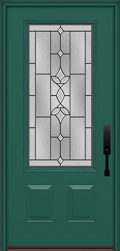 ProVia Legacy Single Entry Door 440 Style Esmond Decorative Glass with Patina Caming and Low-E - Doors and Beyond