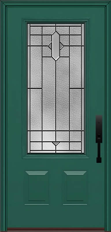 ProVia Legacy Single Entry Door 440 Style Brookhaven Decorative Glass with Patina Caming and Low-E - Doors and Beyond