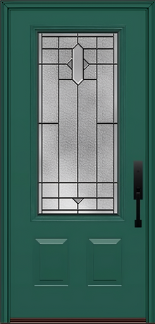 ProVia Legacy Single Entry Door 440 Style Brookhaven Decorative Glass with Patina Caming and Low-E - Doors and Beyond