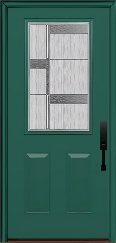 ProVia Legacy Single Entry Door 430 Style Manhattan Decorative Glass with Zinc Caming and Low-E - Doors and Beyond
