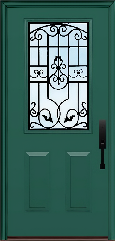 ProVia Legacy Single Entry Door 430 Style Barcelona Decorative Glass Clear Glass and Low E Glass - Doors and Beyond