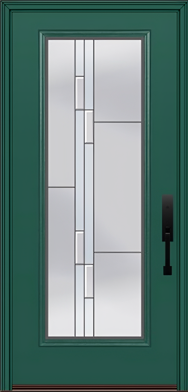ProVia Legacy Single Entry Door 460 Style Genesis Decorative Glass with Silver Caming and Low-E - Doors and Beyond
