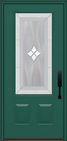 ProVia Legacy Single Entry Door 440 Style Aria Decorative Glass with Zinc Caming and Low-E - Doors and Beyond