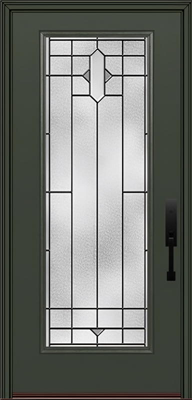 ProVia Legacy Single Entry Door 460 Style Brookhaven Decorative Glass with Patina Caming and Low-E - Doors and Beyond