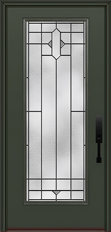 ProVia Legacy Single Entry Door 460 Style Brookhaven Decorative Glass with Patina Caming and Low-E - Doors and Beyond