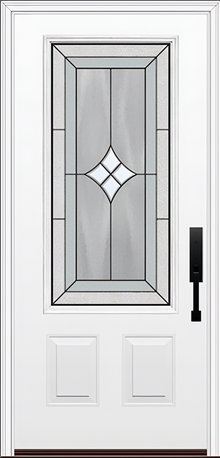ProVia Legacy Single Entry Door 440 Style Aria Decorative Glass with Patina Caming and Low-E - Doors and Beyond