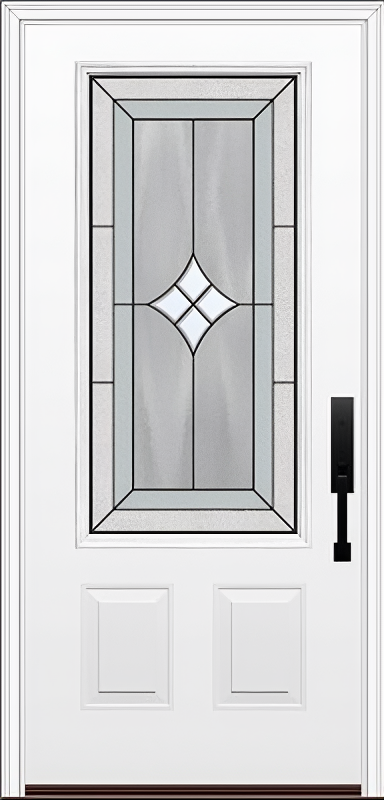 ProVia Legacy Single Entry Door 440 Style Aria Decorative Glass with Patina Caming and Low-E - Doors and Beyond
