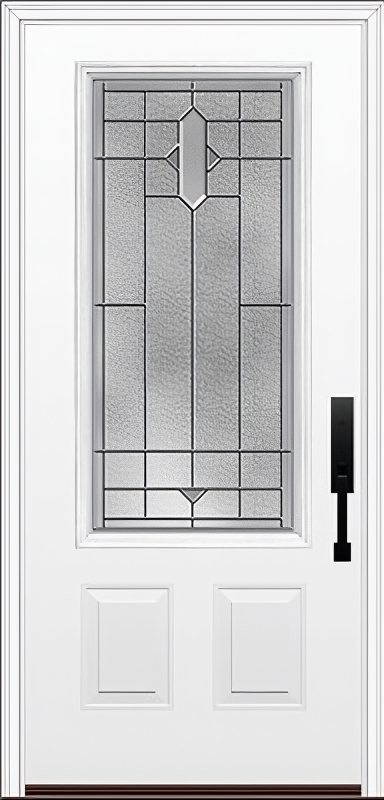 ProVia Legacy Single Entry Door 440 Style Brookhaven Decorative Glass with Zinc Caming and Low-E - Doors and Beyond