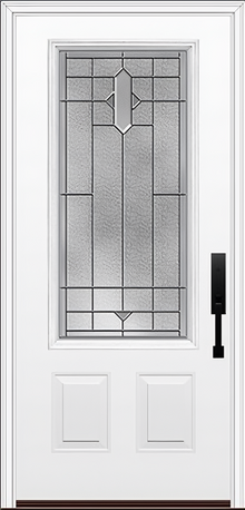 ProVia Legacy Single Entry Door 440 Style Brookhaven Decorative Glass with Zinc Caming and Low-E - Doors and Beyond