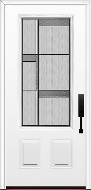 ProVia Legacy Single Entry Door 440 Style Manhattan Decorative Glass with Patina Caming and Low-E - Doors and Beyond