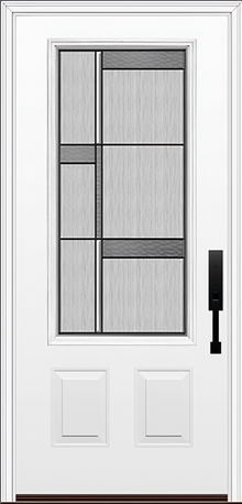 ProVia Legacy Single Entry Door 440 Style Manhattan Decorative Glass with Patina Caming and Low-E - Doors and Beyond