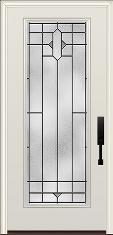 ProVia Legacy Single Entry Door 460 Style Brookhaven Decorative Glass with Patina Caming and Low-E - Doors and Beyond