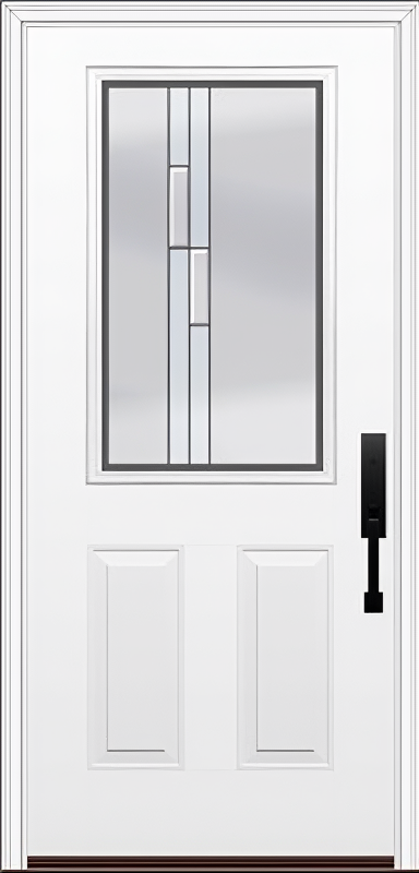 ProVia Legacy Single Entry Door 430 Style Genesis Decorative Glass with Silver Caming and Low-E - Doors and Beyond