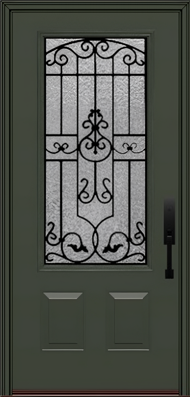 ProVia Legacy Single Entry Door 440 Style Barcelona Decorative Glass With Gluechip Privacy Glass - Doors and Beyond
