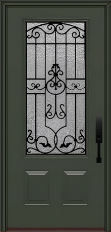 ProVia Legacy Single Entry Door 440 Style Barcelona Decorative Glass With Gluechip Privacy Glass - Doors and Beyond