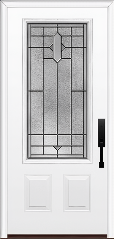 ProVia Legacy Single Entry Door 440 Style Brookhaven Decorative Glass with Patina Caming and Low-E - Doors and Beyond