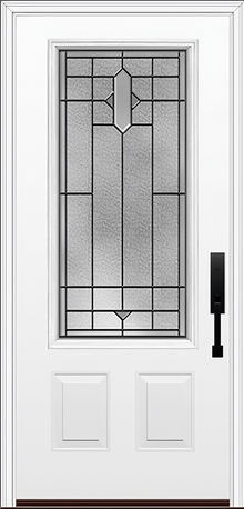 ProVia Legacy Single Entry Door 440 Style Brookhaven Decorative Glass with Patina Caming and Low-E - Doors and Beyond