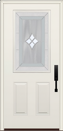 ProVia Legacy Single Entry Door 430 Style Aria Decorative Glass with Zinc Caming and Low-E - Doors and Beyond