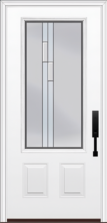 ProVia Legacy Single Entry Door 440 Style Genesis Decorative Glass with Silver Caming and Low-E - Doors and Beyond