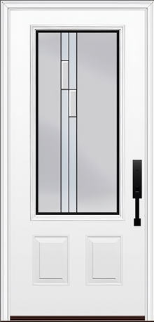 ProVia Legacy Single Entry Door 440 Style Genesis Decorative Glass with Black Caming and Low-E - Doors and Beyond