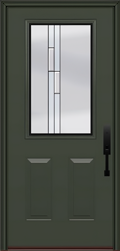 ProVia Legacy Single Entry Door 430 Style Genesis Decorative Glass with Black Caming and Low-E - Doors and Beyond