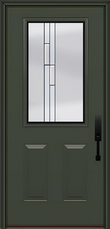 ProVia Legacy Single Entry Door 430 Style Genesis Decorative Glass with Black Caming and Low-E - Doors and Beyond