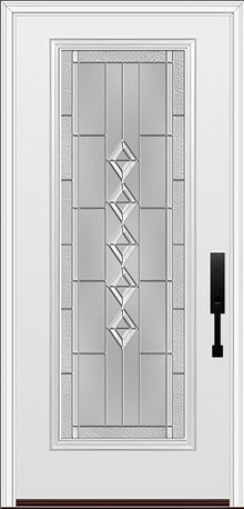 ProVia Legacy Single Entry Door 460 Style Gemstone Decorative Glass with Zinc Caming and Low-E - Doors and Beyond