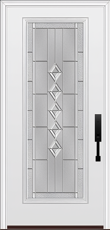 ProVia Legacy Single Entry Door 460 Style Gemstone Decorative Glass with Zinc Caming and Low-E - Doors and Beyond