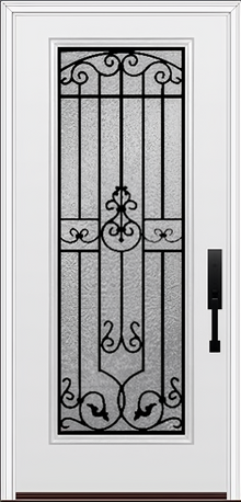 ProVia Legacy Single Entry Door 460 Style Barcelona Decorative Glass With Gluechip Privacy Glass - Doors and Beyond