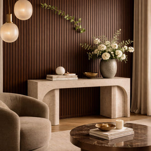 VOX Linerio L-Line Chocolate Slat Panel 104 5/16" x 4 13/16" x 13/16" - Doors and Beyond