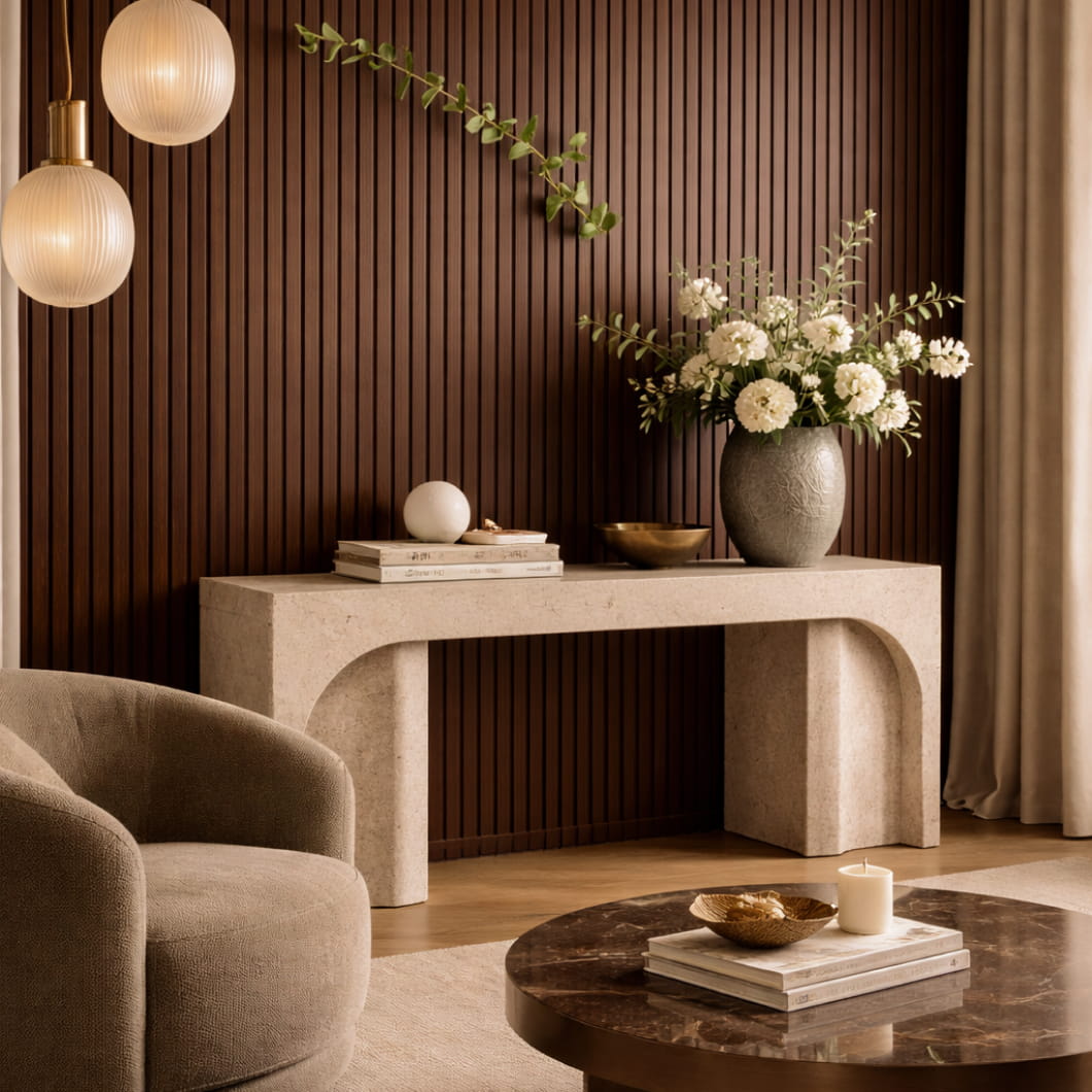 M-Line Chocolate Slat Panel | Modern Decorative Wall Panels by VOX