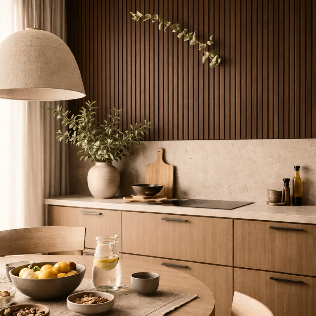 VOX Linerio M-Line Chocolate Slat Panel 104 5/16" 4 13/16" x 3/8" - Doors and Beyond